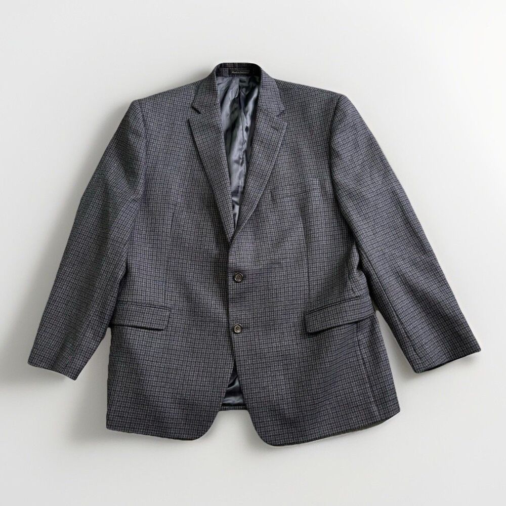 Lauren Ralph Lauren Wool Herringbone Sport Coat Jacket Men's Size 44R LRL Blue